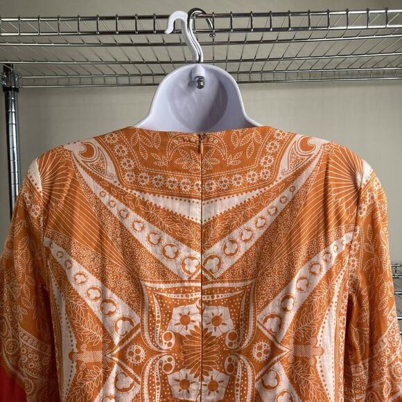 Vintage Threads‎ Saks Fifth Avenue Orange Embroidered Dress Size S Boho Peasant - Picture 11 of 13